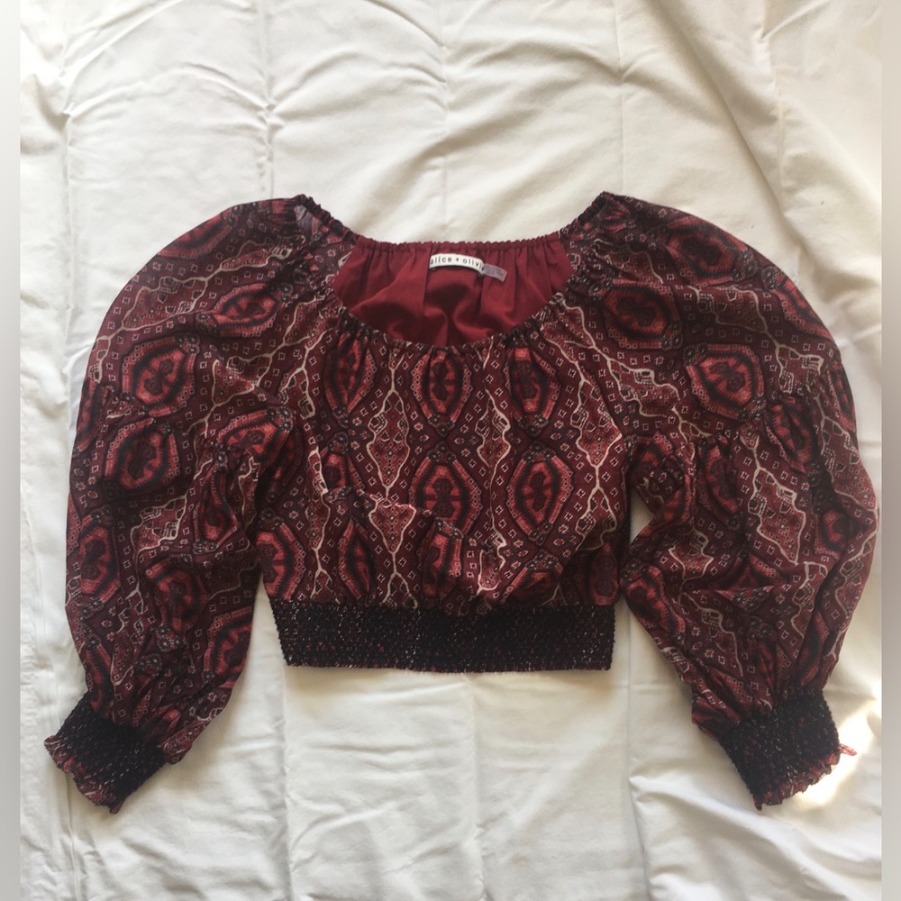 Alice+Olivia Cropped Blouse.